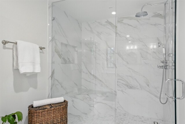 12203 Trailmaster Dr, Austin, TX 78737 - bathroom featuring a marble finish shower