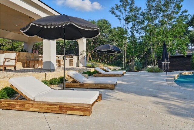 12203 Trailmaster Dr, Austin, TX 78737 - view of patio featuring area for grilling and a swimming pool