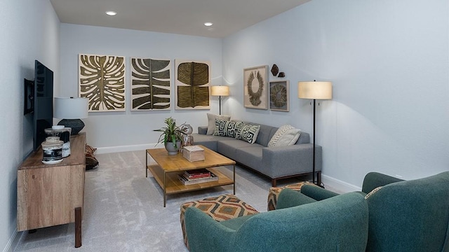 1912 Asti Ln, Leander, TX 78641 - carpeted living room with baseboards and recessed lighting