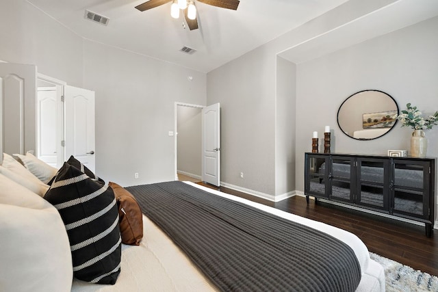 4535 Wandering Vine Trl, Round Rock, TX 78665 - bedroom with wood finished floors, a ceiling fan, and baseboards