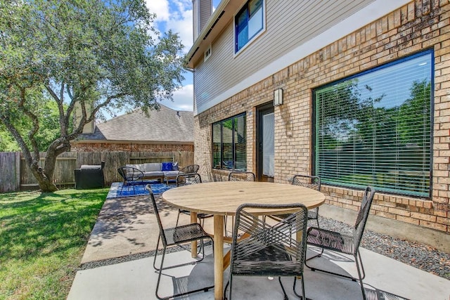 10840 Redmond Rd, Austin, TX 78739 - view of patio featuring an outdoor living space