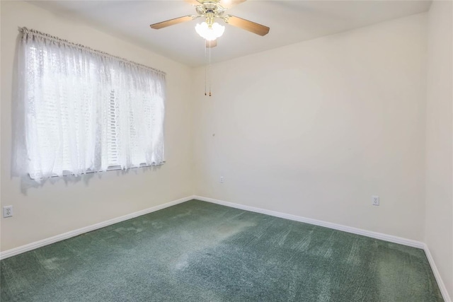 287 Red Poppy Trl, Georgetown, TX 78633 - unfurnished room with dark colored carpet, baseboards, and ceiling fan