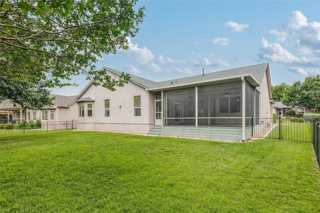 287 Red Poppy Trl, Georgetown, TX 78633 - back of house with a sunroom and stucco siding