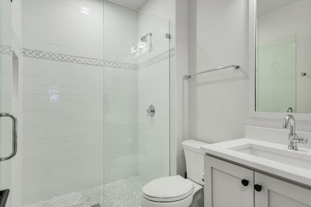 13322 Galleria Cir, Austin, TX 78738 - full bathroom featuring toilet, a shower stall, and vanity