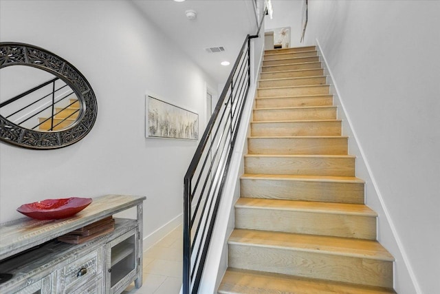 13322 Galleria Cir, Austin, TX 78738 - stairway featuring recessed lighting and baseboards