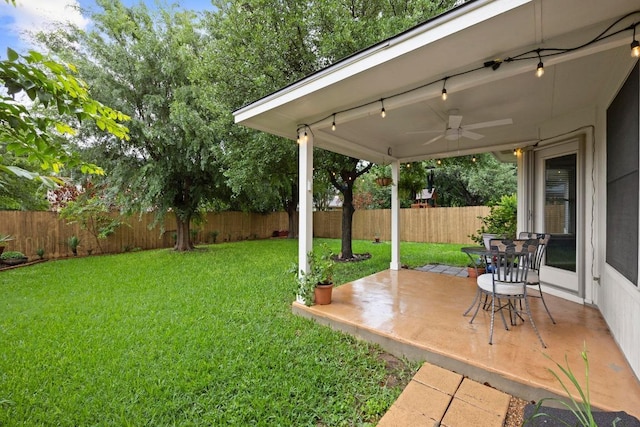 1803 Wallin Loop, Round Rock, TX 78664 - view of yard with a ceiling fan and a patio area