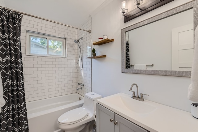 13301 Wisterwood St, Austin, TX 78729 - bathroom with toilet, shower / bath combo with shower curtain, and vanity
