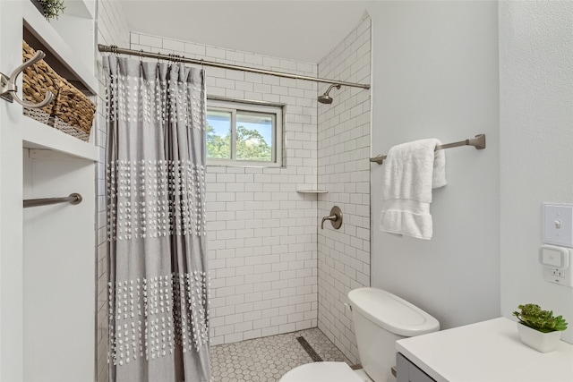 13301 Wisterwood St, Austin, TX 78729 - full bathroom with toilet, vanity, and tiled shower