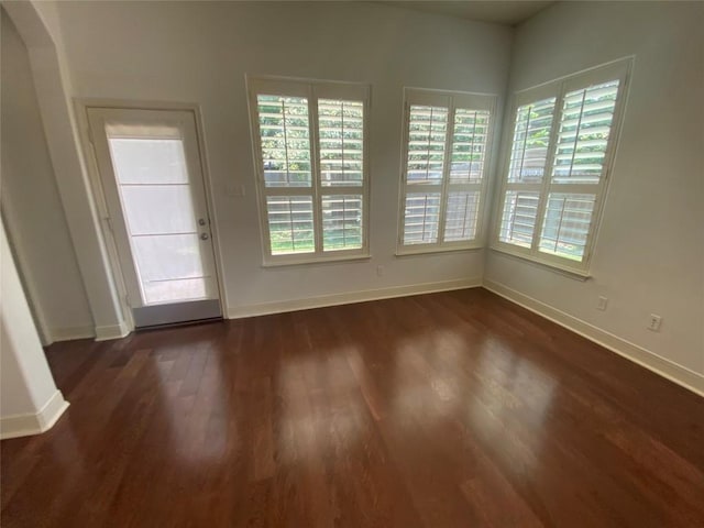 2210 Onion Creek Pkwy Unit 901, Austin, TX 78747 - unfurnished room with dark wood-style flooring, plenty of natural light, and baseboards