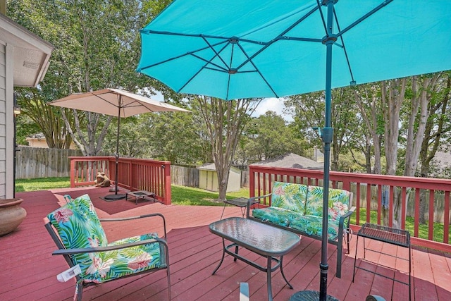 3502 Blackstone Run, San Antonio, TX 78259 - wooden terrace with a fenced backyard and an outdoor living space
