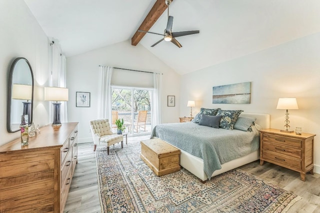 1174 Desiree St, Canyon Lake, TX 78133 - bedroom featuring access to outside, light wood-style floors, and ceiling fan
