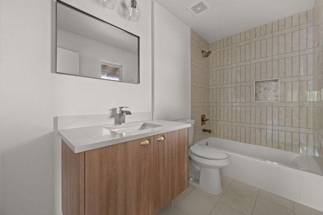2101 Vanderbilt Ln, Austin, TX 78723 - bathroom with vanity, tile patterned flooring, and tub / shower combination