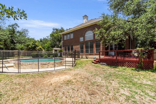 9501 Aire Libre Dr, Austin, TX 78726 - view of swimming pool featuring a wooden deck