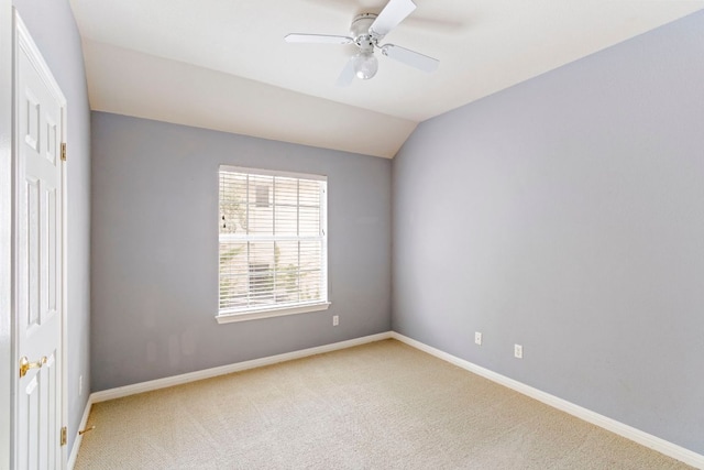 9501 Aire Libre Dr, Austin, TX 78726 - spare room with carpet flooring, baseboards, ceiling fan, and vaulted ceiling