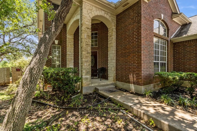 9501 Aire Libre Dr, Austin, TX 78726 - doorway to property featuring brick siding