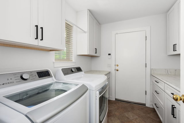 10833 Olympia Fields Loop, Austin, TX 78747 - laundry area featuring separate washer and dryer and cabinet space