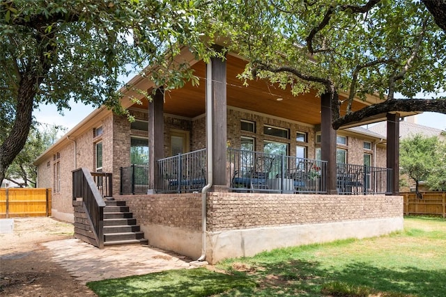 1225 Grassy Field Rd, Austin, TX 78737 - view of front of property featuring brick siding and a porch
