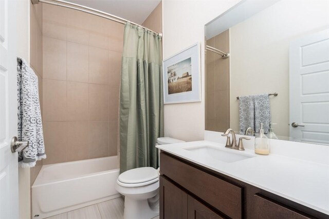 1225 Grassy Field Rd, Austin, TX 78737 - full bathroom with vanity, shower / tub combo, and toilet