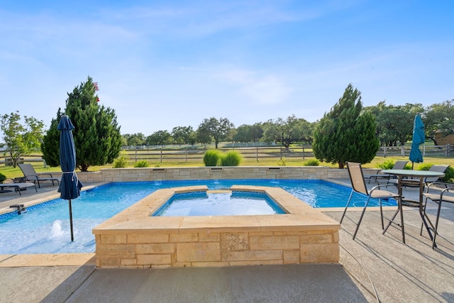260 Unbridled, Austin, TX 78737 - outdoor pool featuring an in-ground hot tub and a patio area