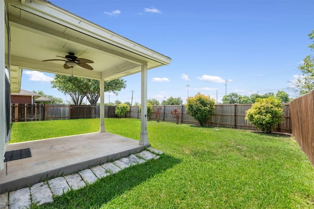 2128 Pearson Way, Round Rock, TX 78665 - view of yard with a ceiling fan and a patio