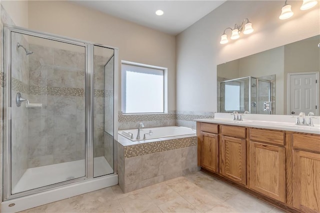 1911 Nelson Ranch Loop, Cedar Park, TX 78613 - full bathroom featuring a garden tub, a stall shower, and double vanity
