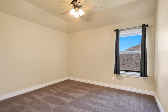 3908 Crispin Hall Ln, Pflugerville, TX 78660 - spare room with dark carpet, baseboards, and ceiling fan