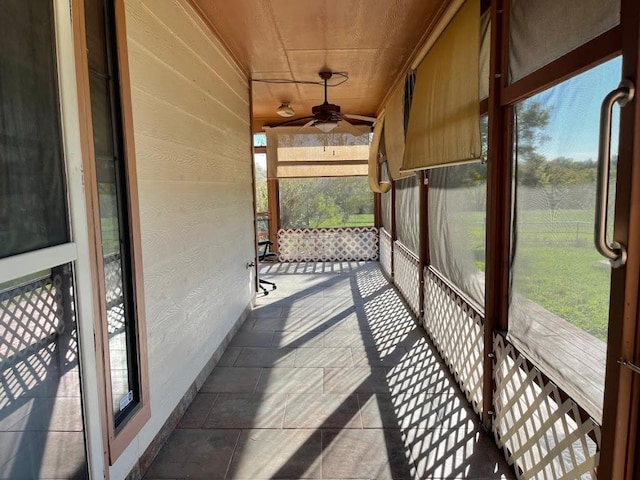 5001 Blue Bluff Rd, Austin, TX 78724 - unfurnished sunroom with ceiling fan