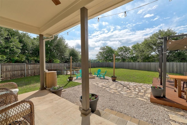 809 Bedford Ct, Georgetown, TX 78628 - view of patio featuring a ceiling fan