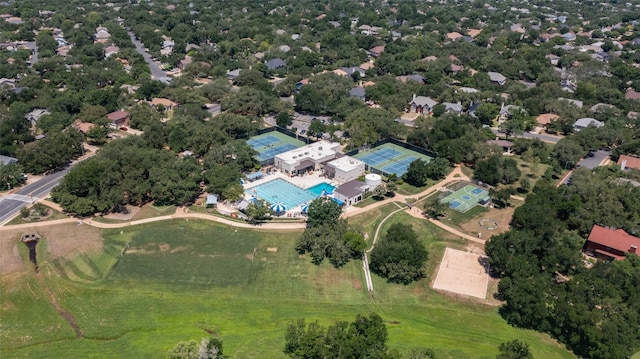 7915 Petaca Trl, Austin, TX 78729 - aerial overview of property's location with a pool