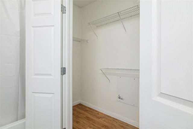 2502 Leon St Unit 208, Austin, TX 78705 - walk in closet with wood finished floors