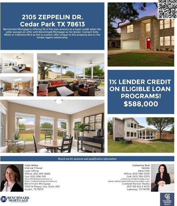 2105 Zeppelin Dr, Cedar Park, TX 78613 - view of marketing collateral with multiple images