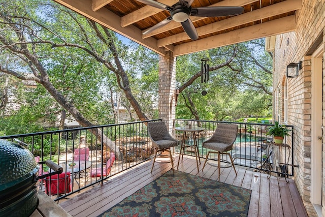 102 Cheerful Ct, Lakeway, TX 78734 - wooden deck featuring ceiling fan