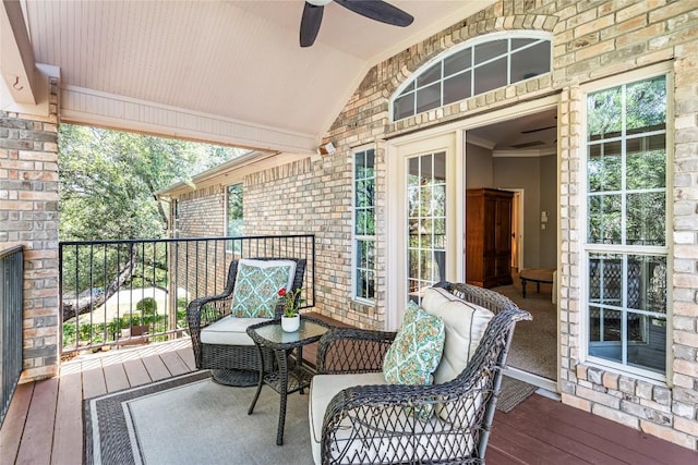 102 Cheerful Ct, Lakeway, TX 78734 - wooden deck with a ceiling fan
