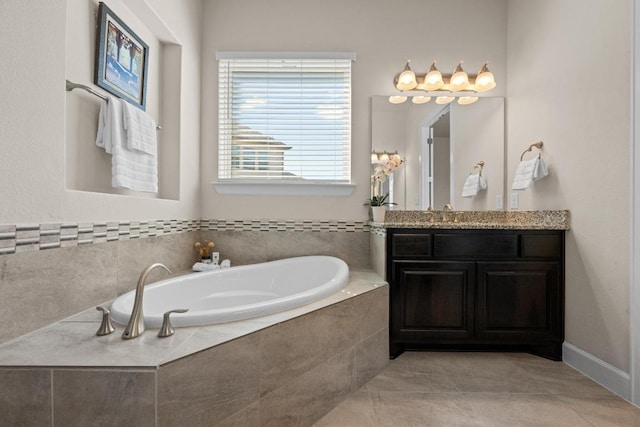 143 Pink Granite Blvd, Dripping Springs, TX 78620 - full bath featuring vanity, a bath, and tile patterned flooring