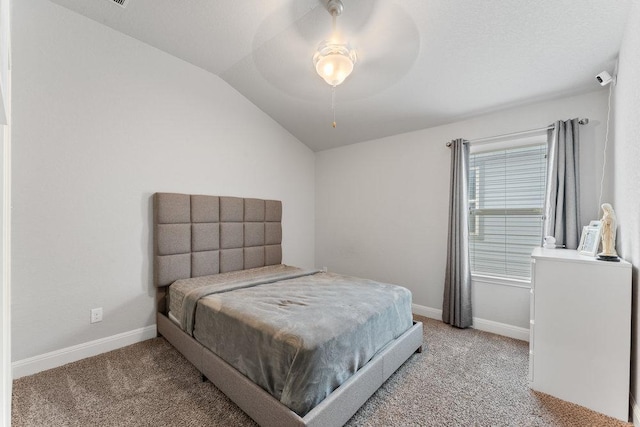 13911 Tribeca, San Antonio, TX 78245 - carpeted bedroom with lofted ceiling, baseboards, and ceiling fan