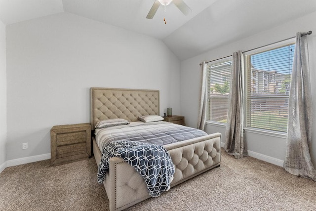 13911 Tribeca, San Antonio, TX 78245 - bedroom featuring lofted ceiling, carpet floors, baseboards, and a ceiling fan