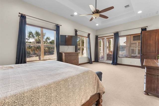 2904 Kodiak Cv, Cedar Park, TX 78613 - bedroom with light colored carpet, recessed lighting, and a ceiling fan