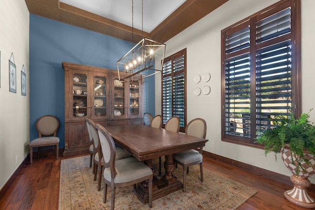 2904 Kodiak Cv, Cedar Park, TX 78613 - dining space with a chandelier, hardwood / wood-style flooring, and baseboards