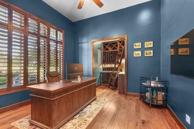 2904 Kodiak Cv, Cedar Park, TX 78613 - home office with light wood-style floors and ceiling fan