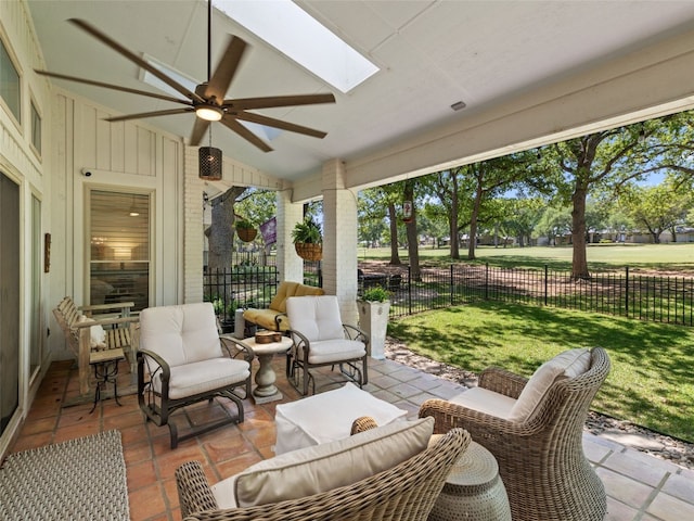106 Southern Spur, Horseshoe Bay, TX 78657 - view of patio / terrace with a ceiling fan