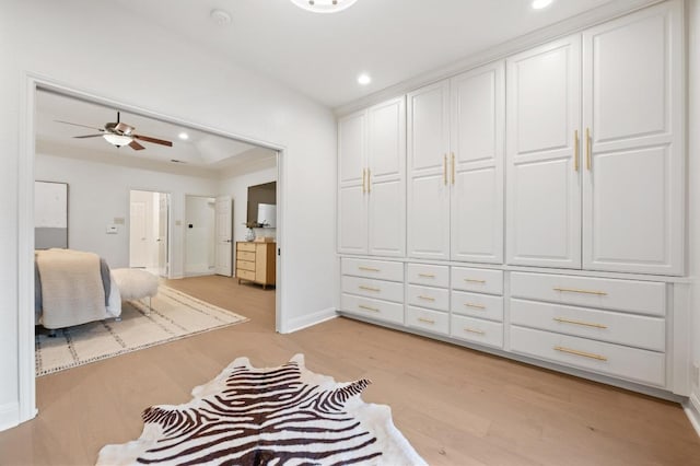3404 Riva Ridge Rd, Austin, TX 78746 - bedroom featuring light wood-style flooring, recessed lighting, and baseboards