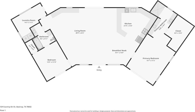 129 Country Air Dr, Bastrop, TX 78602 - view of room layout