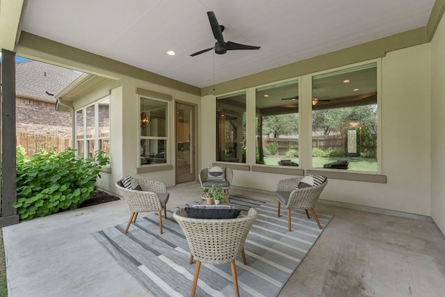8316 Evelina Trl, Austin, TX 78737 - view of patio / terrace featuring ceiling fan