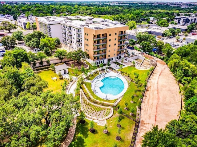 4802 S Congress Ave Unit 310, Austin, TX 78745 - drone / aerial view of a pool area
