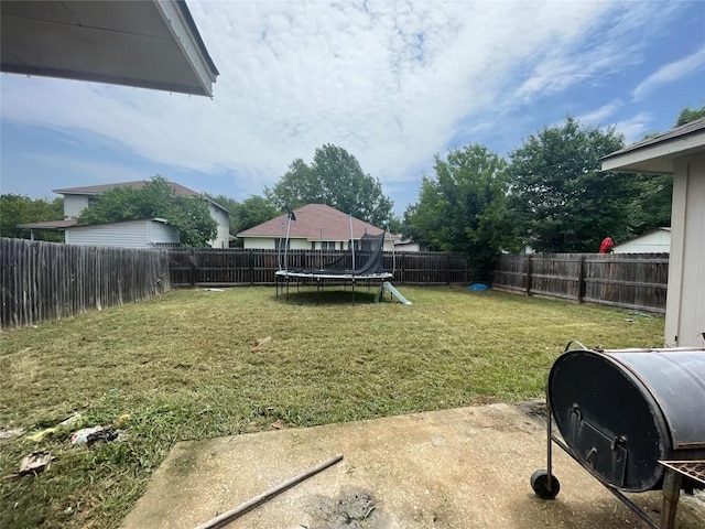14502 Hartsmith Dr, Austin, TX 78725 - fenced backyard featuring a trampoline and heating fuel