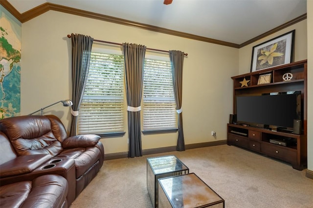5700 Cherokee Draw Rd, Austin, TX 78738 - living room featuring crown molding and carpet