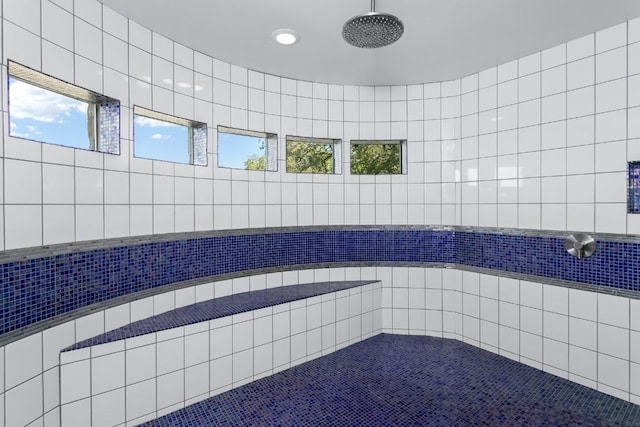 165 Highridge Ln, Fredericksburg, TX 78624 - bathroom with a tile shower and recessed lighting