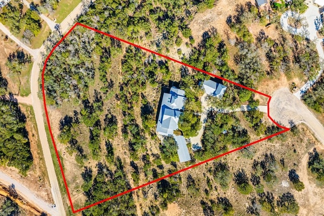 165 Highridge Ln, Fredericksburg, TX 78624 - aerial view of property's location with property parcel outlined