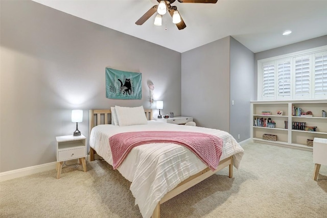 9301 San Lucas Dr, Austin, TX 78737 - bedroom with carpet, baseboards, and a ceiling fan
