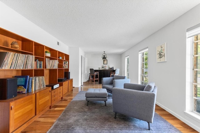 3104 Rexford Dr, Austin, TX 78723 - living room featuring light wood finished floors and a textured ceiling
